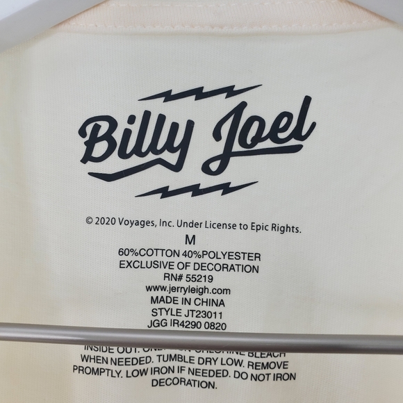 Billy Joel Live Graphic Band Tee Shirt Cream NEW - Picture 6 of 6